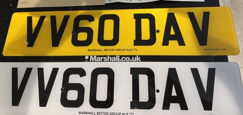 Vv60 dav number plate - vv60, dvla