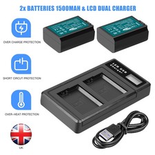 2x 1500mAh 7.4V Battery & Charger For Sony NEX-F3 SLT-A33 A35 A37 A55V NP-FW50