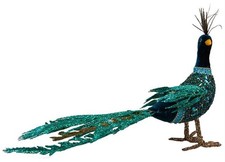 New Large Peacock Bird Table Centre Christmas Decoration 20cm Long!