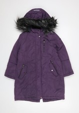 Next Girls Purple Hooded Faux
