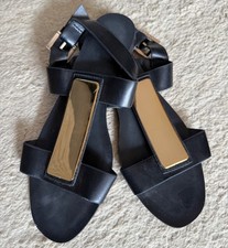 ZARA BLACK LEATHER SANDALS