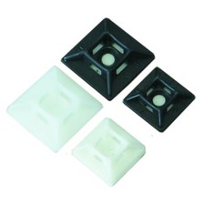Cable Tie Base Mounts Self Adhesive 19mm or 28mm Black Natural Nylon
