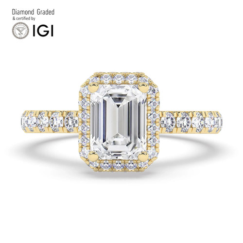 Emerald diamond engagement - emerald,