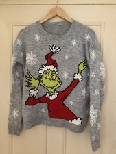 Primark Grinch Christmas Jumper Size Xs 6/8 Preowned Good Condition