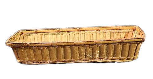 Rectangle basket blonde wicker - basket,