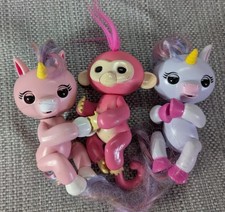 3x Bundle Fingerlings Baby Zoe Pink Interactive Monkey & Unicorn Toy Fingerling