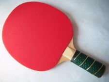 Red Table Tennis Bat/Paddle Ping Pong Bat, Covered Wooden Handle Very Good Cond.