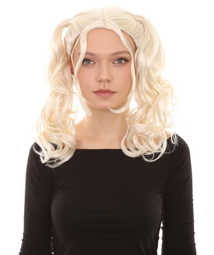 Women blonde dolly curly - curly, wavy