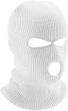 White Knit Full Face Balaclava