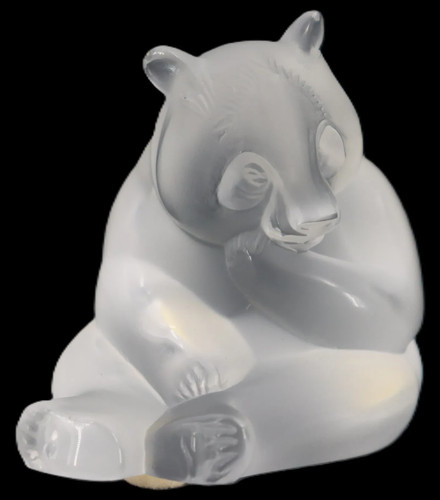 Lalique crystal panda bear - panda,