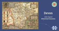 Devon historical 1610 map - historical,