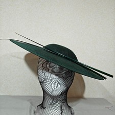 dark green large fascinator