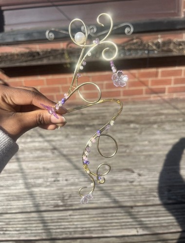 Golden purple handmade floral - purple,