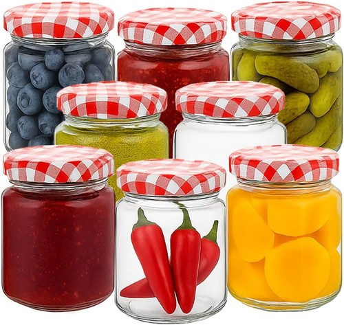 Set round glass jam jars - round,