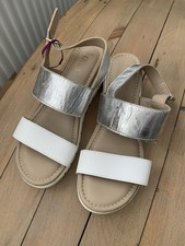 Lotus New Without Box,  Leather Sandals Size 38 (5) White And Silver
