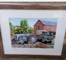 Ltd Edition Print Framed Ferguson TTE20 Grey Fergie Tractors Series 1 Land Rover