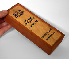 Vintage Janneau Grand Armagnac Mini Slide Lidded Wooden Box, 18.5 x 6.5 x 3.7cms