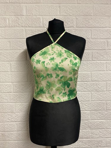 Primark green floral halter