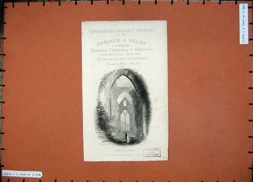 Original old antique print - old,