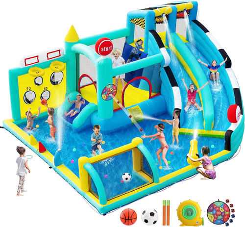 Inflatable bouncy castle with - inflatable,