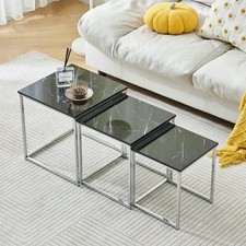 Nest of Tables Set of 3 White