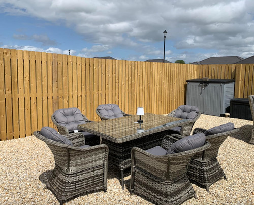 Rattan garden dining set large - rattan,
