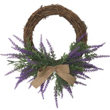 Lavender Wreath Front Door Flowers Garland Wall Hanging Wedding Home Decoration