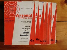 Arsenal Home Programmes 1964/65 - Choose from the dropdown menu
