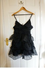 H&M Bow Flounced Dress Black