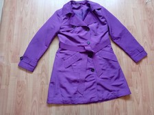 Marks & Spencer Shiny Purple Belted Mac / Raincoat Size 14