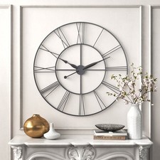 80CM EXTRA LARGE ROMAN NUMERALS SKELETON WALL CLOCK BIG GIANT OPEN FACE ROUND