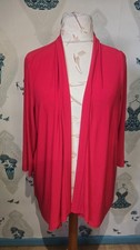 vibrant red stylish waterfall open front long top/cardigan, Size 20 - 24