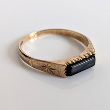 Mens 9ct yellow gold onyx - 9ct,
