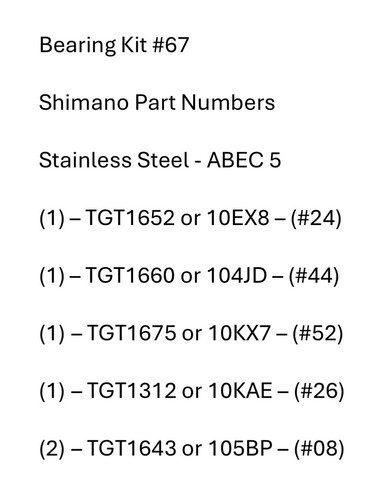 Bearing kit shimano - kit, #67