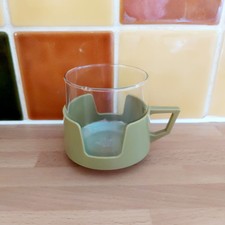 Vintage JAJ Pyrex Drinkup Cup Green Plastic & Glass