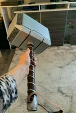 1:1 Full Solid Avengers Thor Hammer Replica Prop Mjolnir Marvel MCU Cosplay Prop