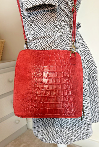 Gorgeous red croc mock real - croc,