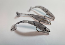 3 X GREY WAGGLE WORMS FLY FISHING WET TROUT FLIES SIZE 10