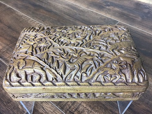 Vintage carved box with - carved,