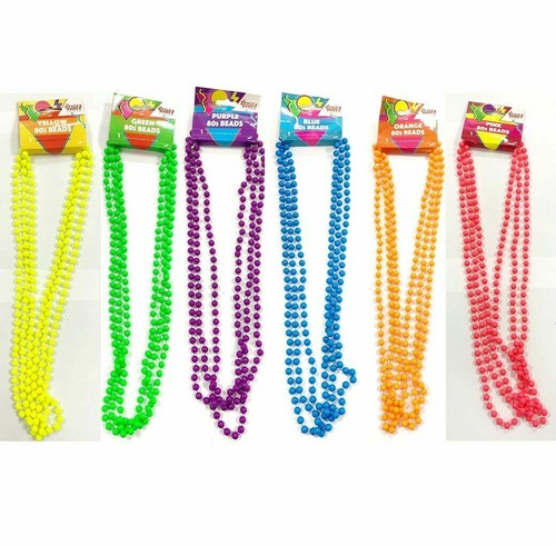 80s beaded necklaces rainbow - 80s,