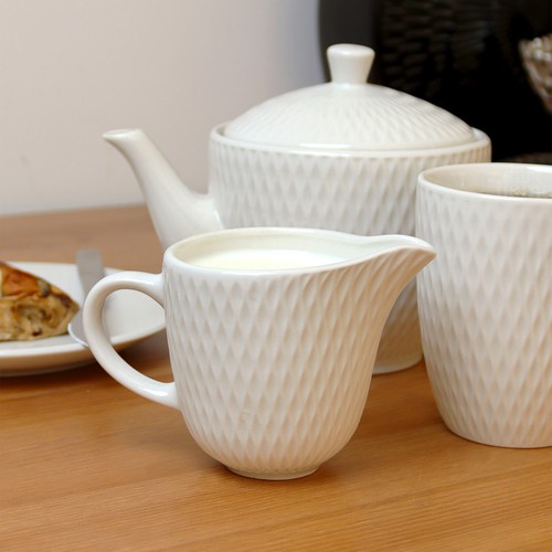 White jewel milk jug ceramic - milk,