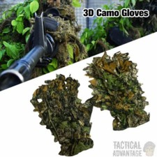 Camouflage ghillie gloves - 3d,