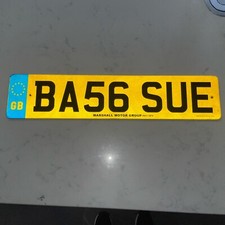 BAZ & SUE registration number plate for sale