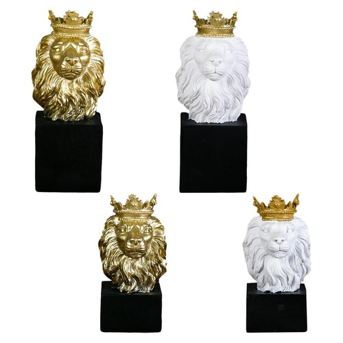 Nordic resin lion head - resin, statue