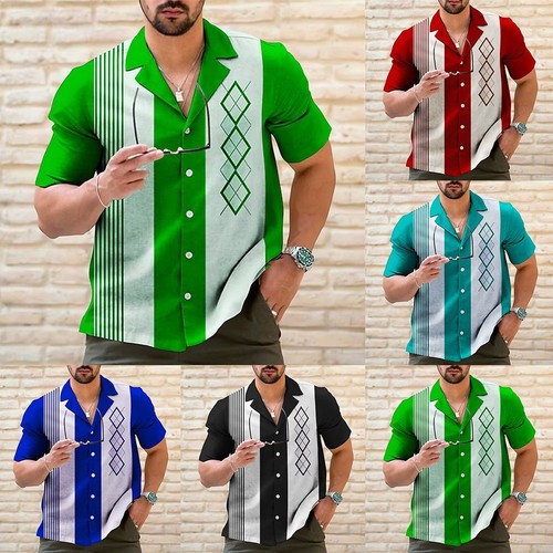 Mens casual vintage bowling - mens,