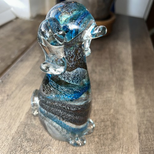 Art glass dog figurine - art,