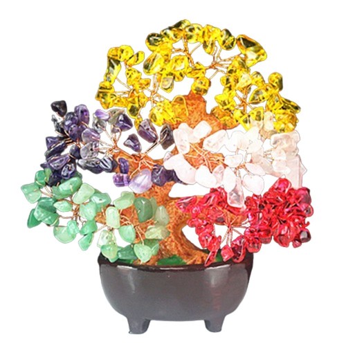 Crystal stone 18cm lucky tree - crystal,