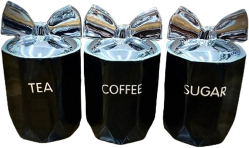 Tea coffee sugar storage jars - tea,