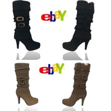 WOMENS MID HIGH SLIM HEEL
