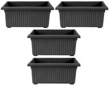 4 x 53cm Black Trough Plant